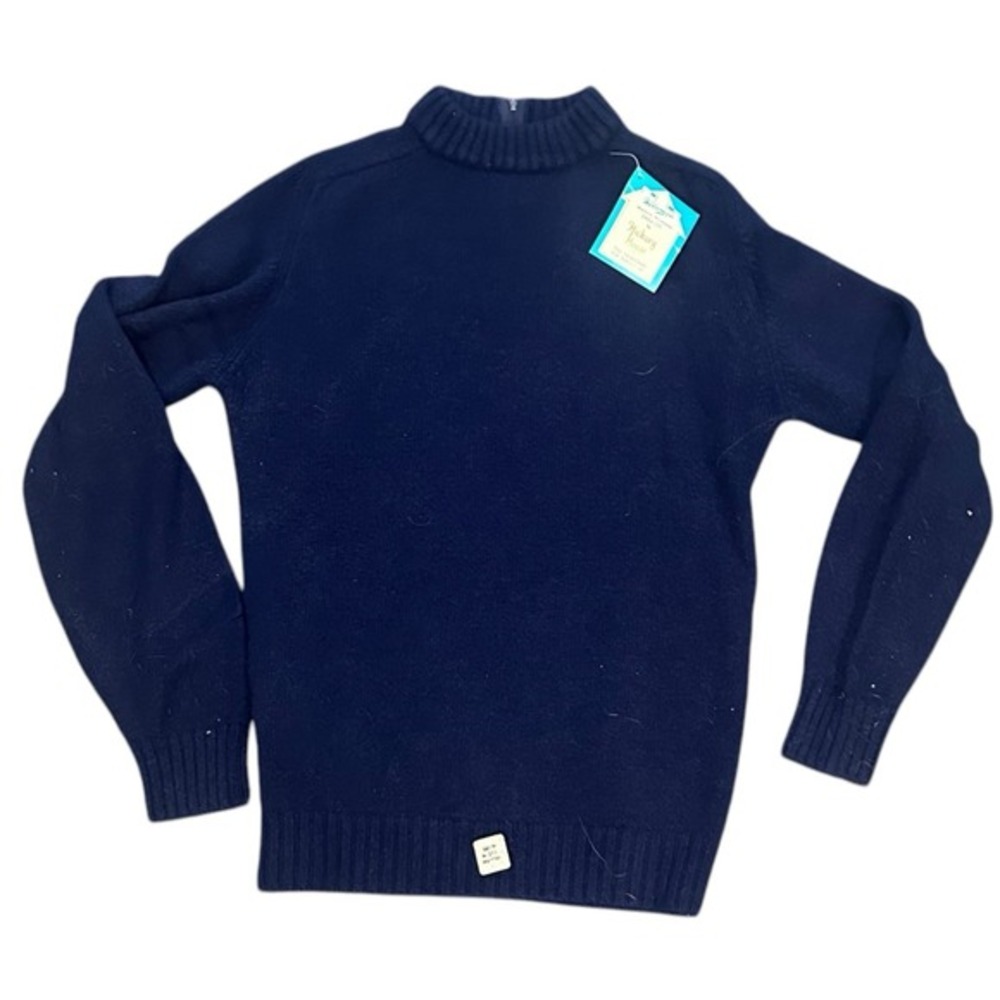 NWT Hickory House 100%  Vintage Blue Turtle Neck Sweater‎ Size Medium (38)